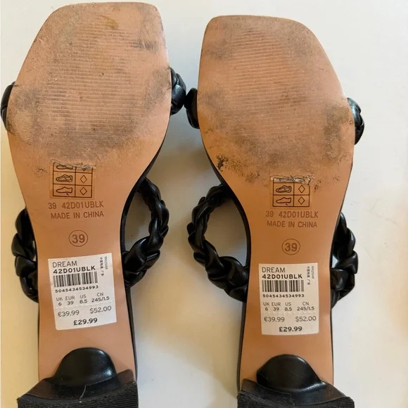 Topshop Elegant Black Braided Sandals - Picture 3 of 4